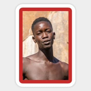 Namibia. Damara Living Museum. Portrait of a Man. Sticker